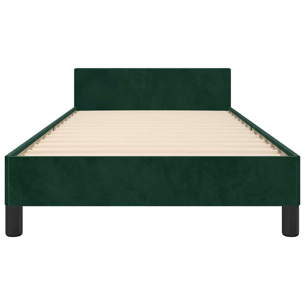 vidaXL Bedframe zonder matras 90x200 cm fluweel donkergroen