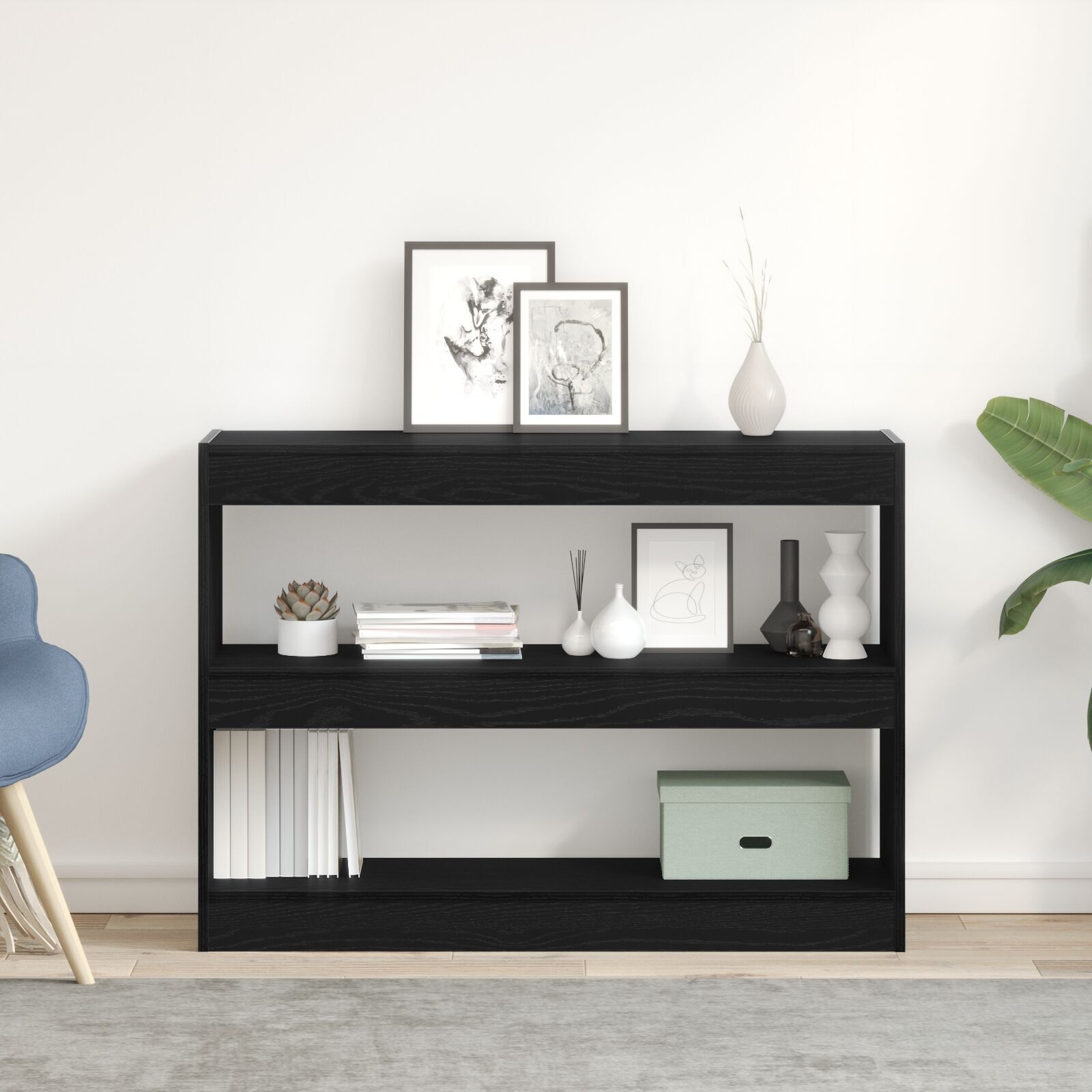 vidaXL Boekenkast Zwart eiken 100 x 30 x 72 cm Bewerkt hout