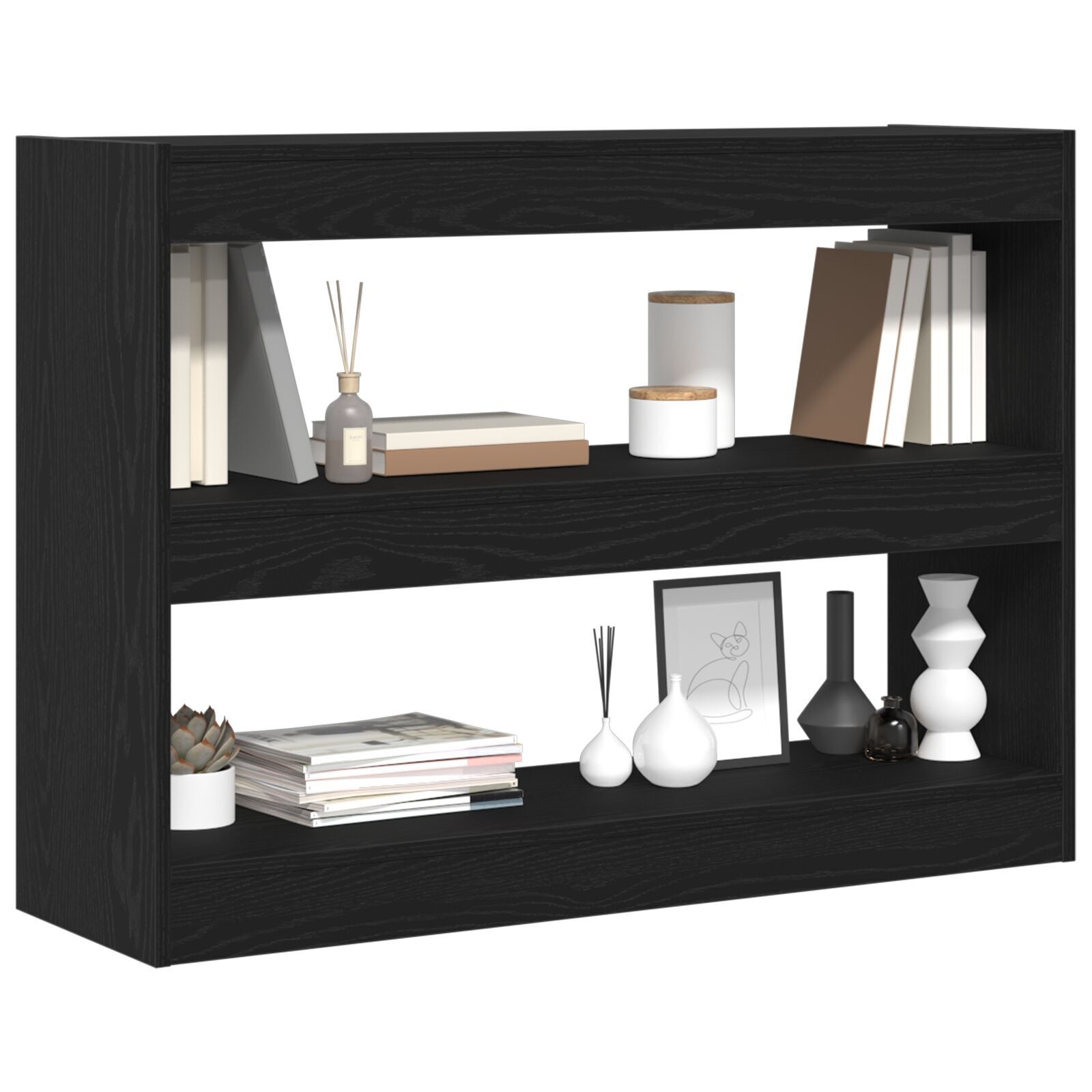 vidaXL Boekenkast Zwart eiken 100 x 30 x 72 cm Bewerkt hout