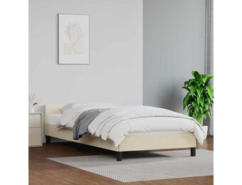 vidaXL Bedframe met hoofdeinde zonder matras 80x200 cm crèmekleurig