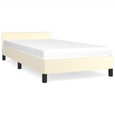 vidaXL Bedframe met hoofdeinde zonder matras 80x200 cm crèmekleurig