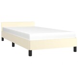vidaXL Bedframe met hoofdeinde zonder matras 80x200 cm crèmekleurig