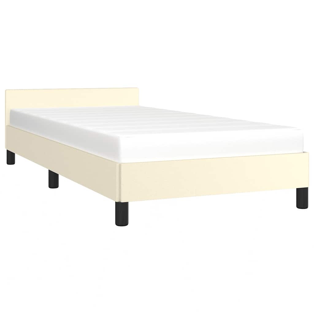 vidaXL Bedframe met hoofdeinde zonder matras 80x200 cm crèmekleurig