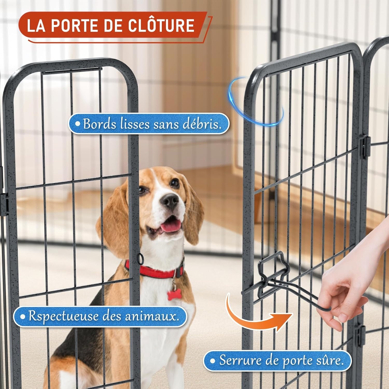 QRDA Hondenren Metaal Puppyren Puppyuitloop Veiligheidshek Puppyomheining Hekwerk met Deur Voor Konijnen, Honden 8 stuks -80x80 cm