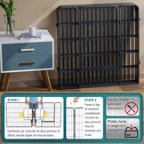 QRDA Hondenren Metaal Puppyren Puppyuitloop Veiligheidshek Puppyomheining Hekwerk met Deur Voor Konijnen, Honden 8 stuks -80x80 cm