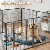 QRDA Hondenren Metaal Puppyren Puppyuitloop Veiligheidshek Puppyomheining Hekwerk met Deur Voor Konijnen, Honden 8 stuks -80x80 cm