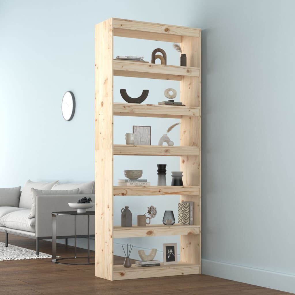 vidaXL Boekenkast/kamerscherm 80x30x199,5 cm massief grenenhout