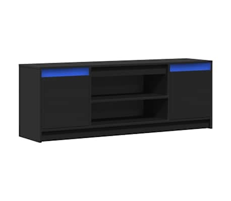 TV-meubel met LED 139,5cm Zwart - 30% Korting