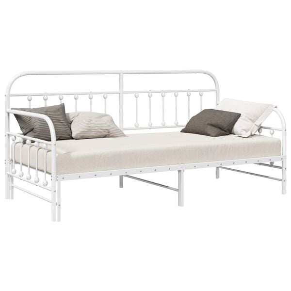 vidaXL Daybed Frame Wit Staal 90x200 cm - 35% Korting!