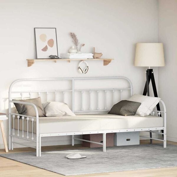vidaXL Daybed Frame Wit Staal 90x200 cm - 35% Korting!