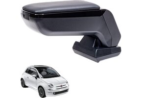 Middenarmsteun Zwart Vegan Leer FIAT 500 (2016-2024) met Korting