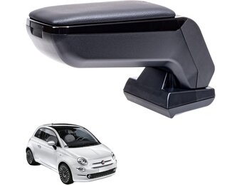 Middenarmsteun Zwart Vegan Leer FIAT 500 (2016-2024) met Korting