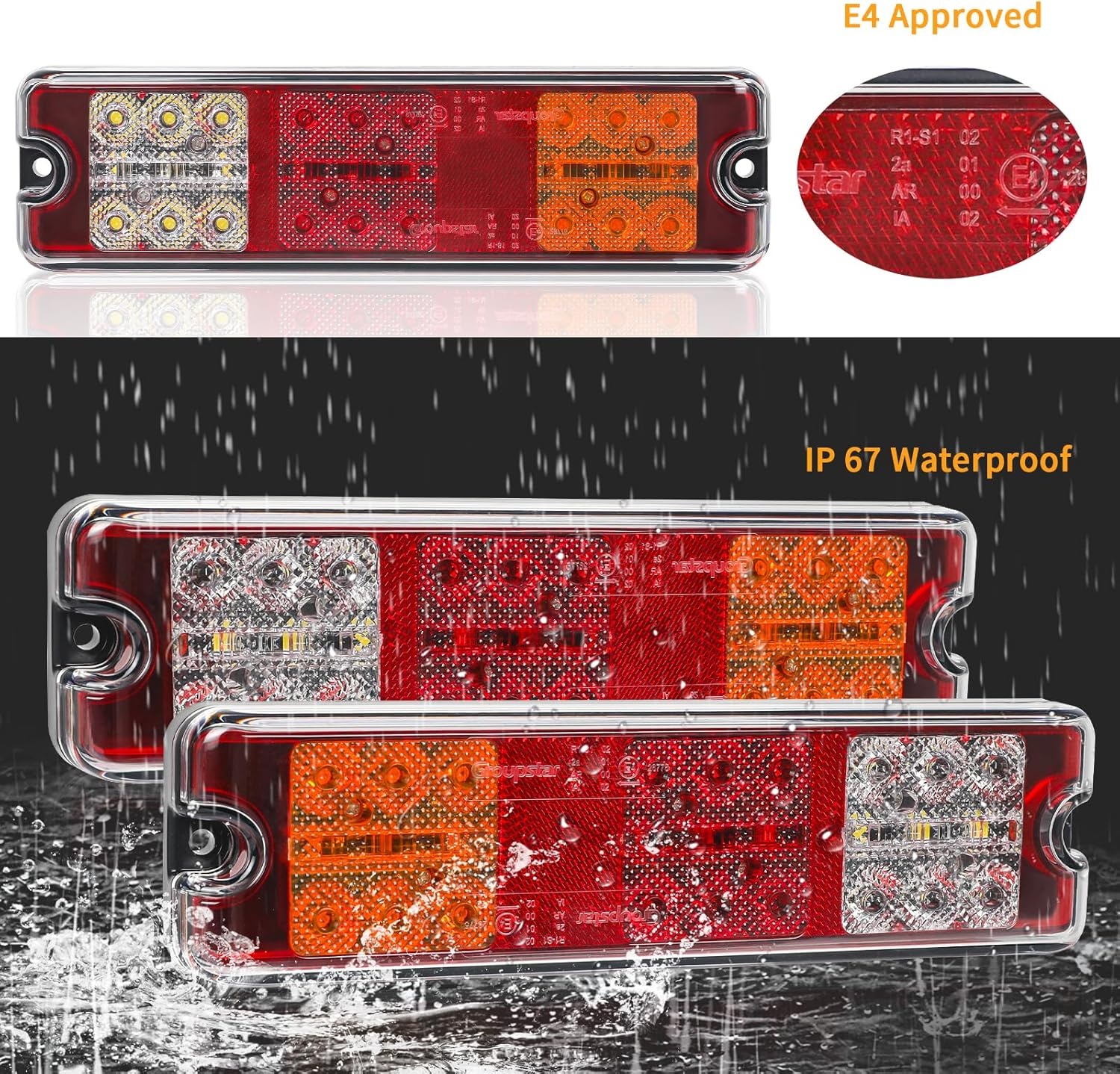 2x LED Achterlichten Trailer 12V/24V - E4 Goedgekeurd met 54% Korting!