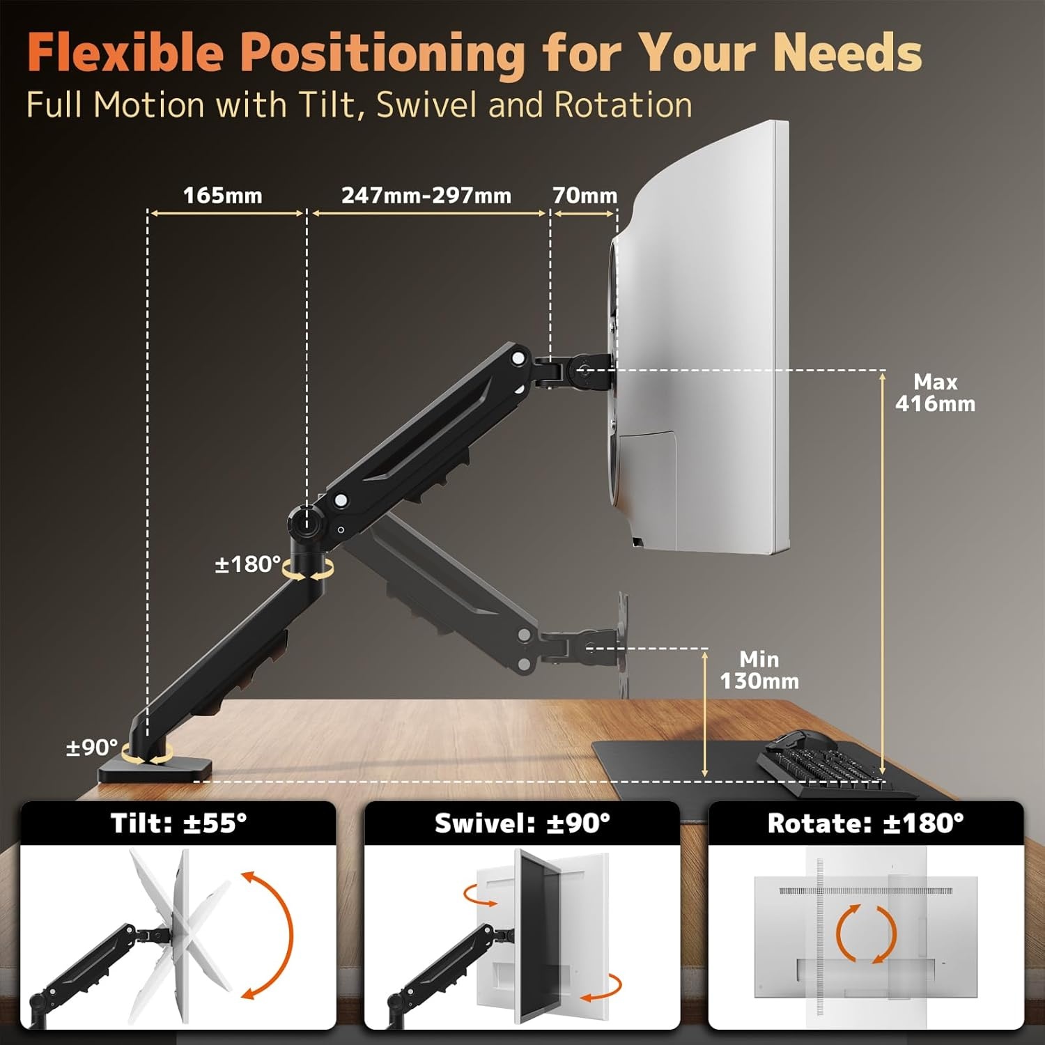 Monitorarm met Gasveer: Ergonomisch & 34% Korting