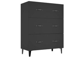 Dressoir bewerkt hout zwart 69,5x34x90 cm - 54% Korting