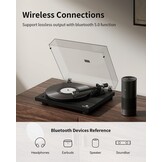 Platenspeler Riemaandrijving met Bluetooth 5.0 - Zwart - 35% Korting