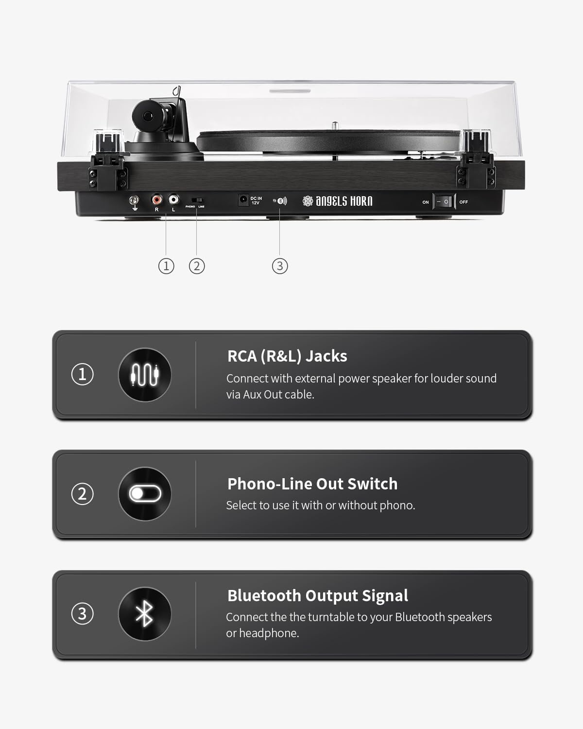 Platenspeler Riemaandrijving met Bluetooth 5.0 - Zwart - 35% Korting