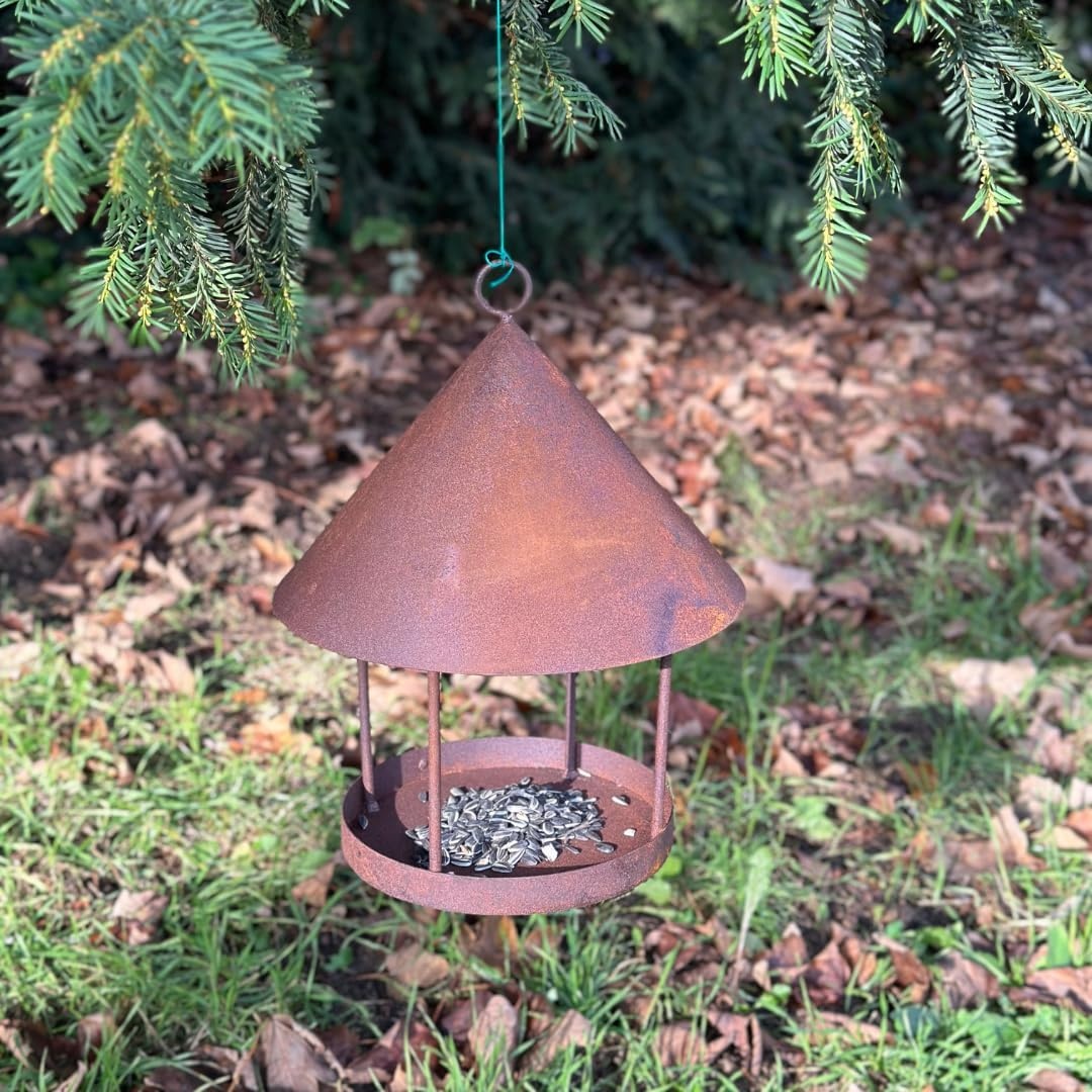 Vogelvoederhuis Hangend Geroest Metaal - 55% Korting