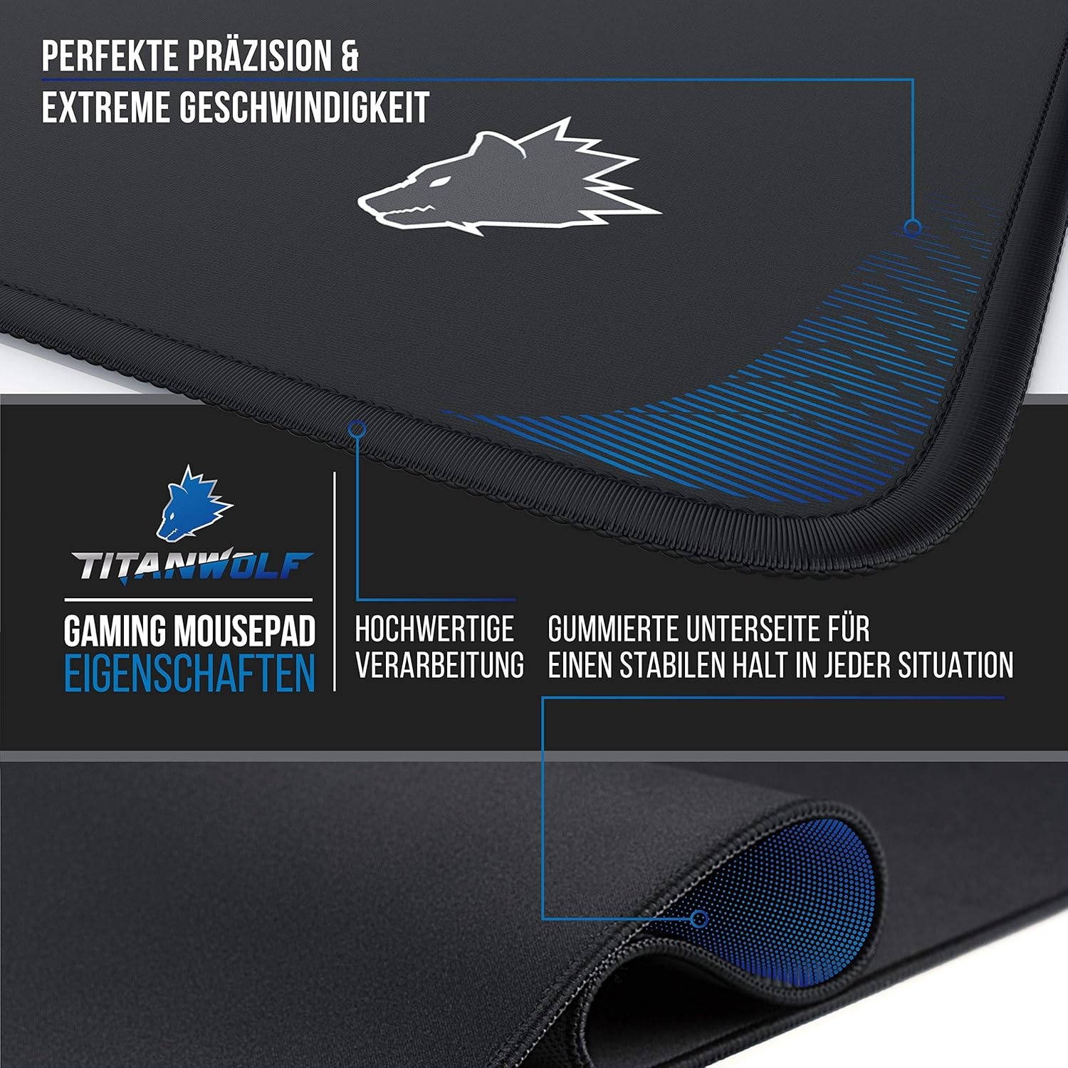 XXL Gaming Muismat 90x40cm Zwart - 30% Korting