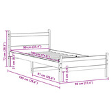 Massief Grenen Bedframe 90x190 cm - 34% Korting