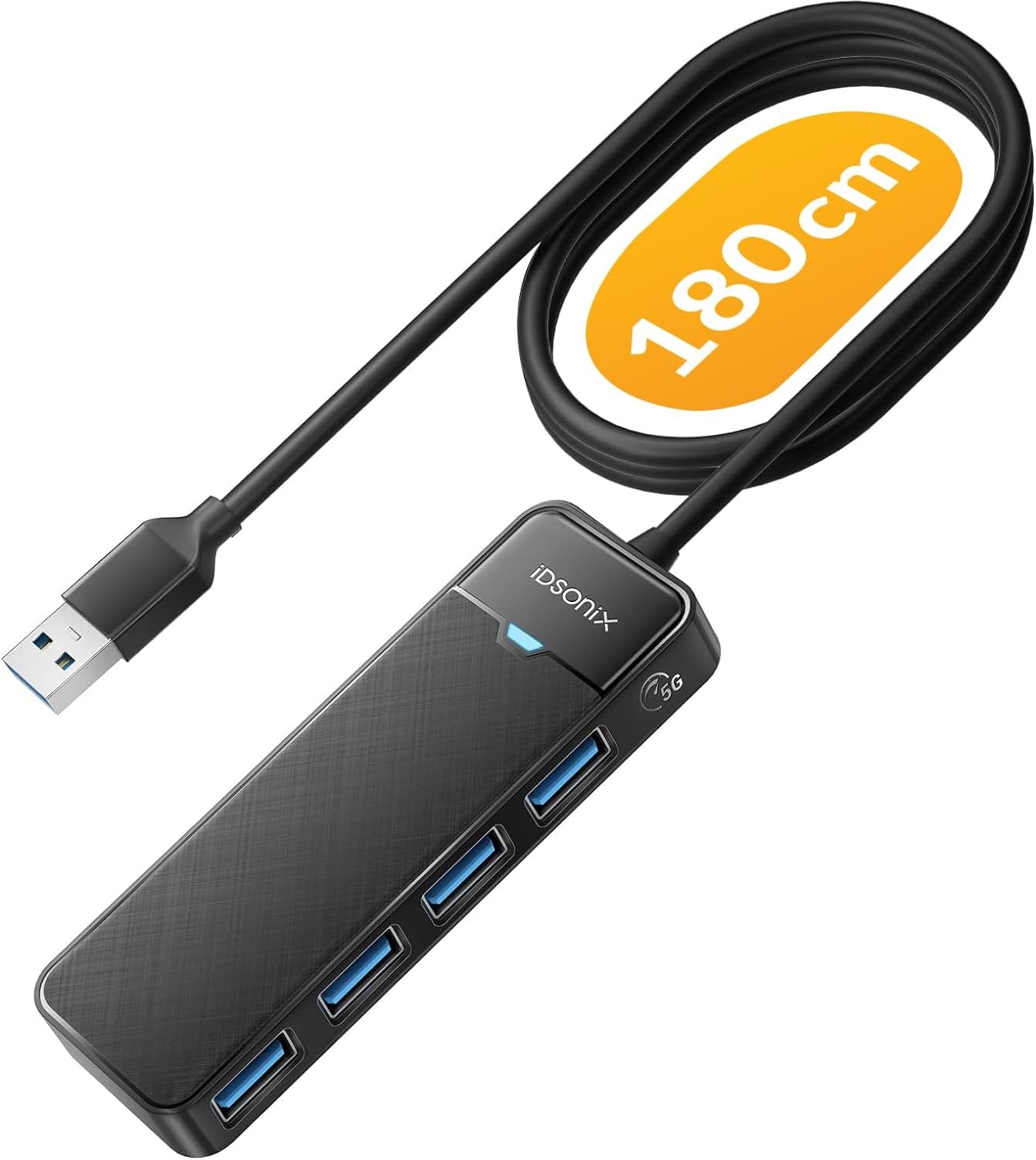USB 3.0 Hub met 4 Poorten & 180cm Kabel - Ultraslank