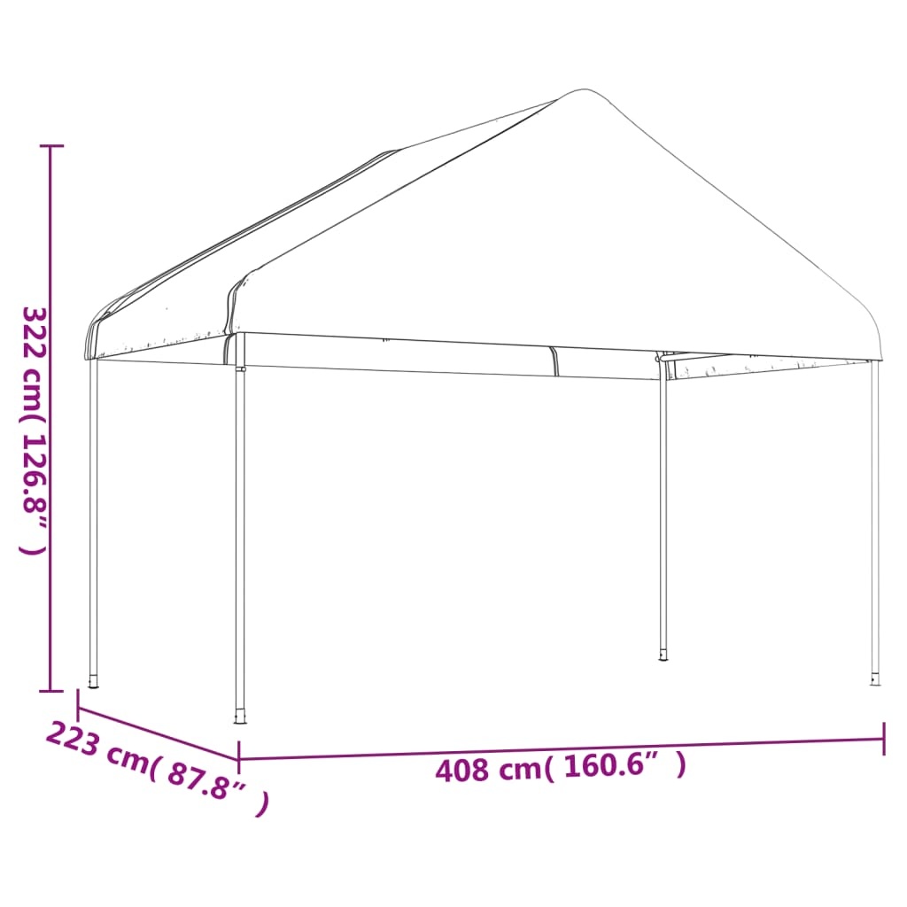 Wit Prieel met Dak - 35% Korting!