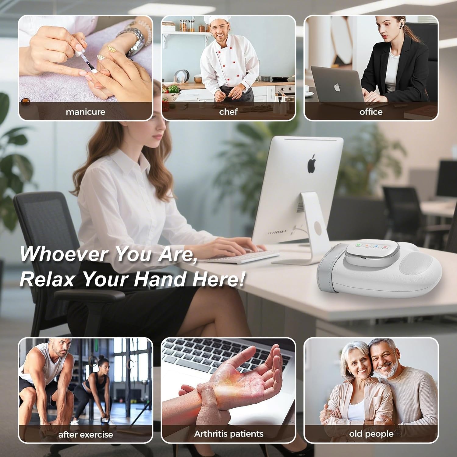 Elektrische Handmassager: Warmte & Luchtcompressie | 34% Korting