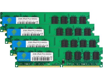 8GB DDR2 RAM Kit: 4x2GB 800MHz PC2-6400 - 57% Korting!