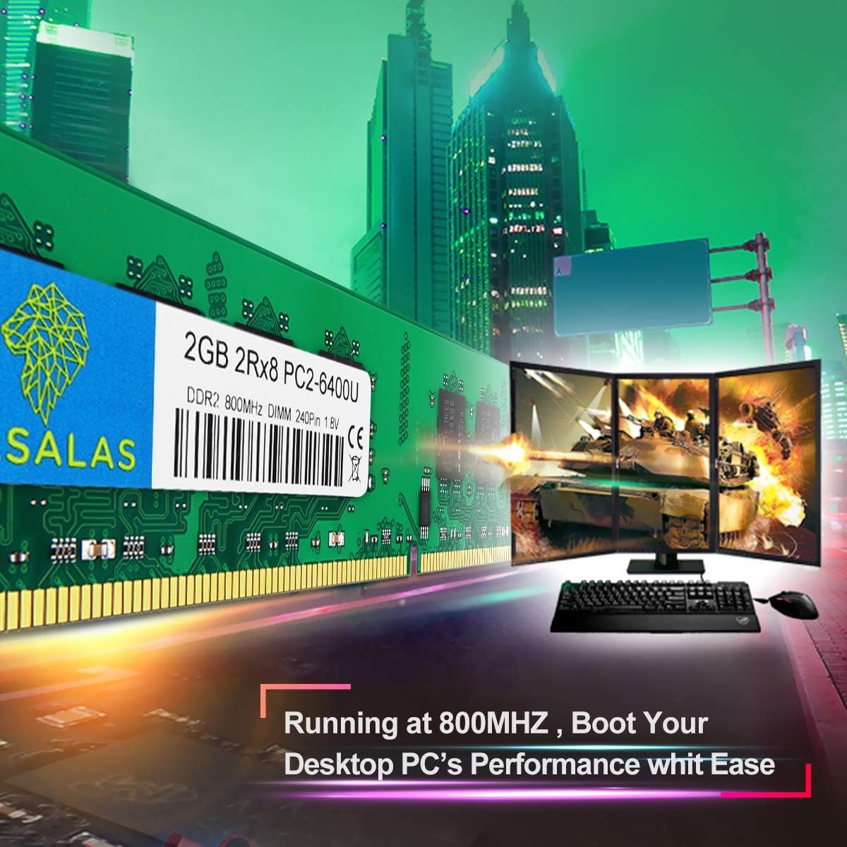 8GB DDR2 RAM Kit: 4x2GB 800MHz PC2-6400 - 57% Korting!