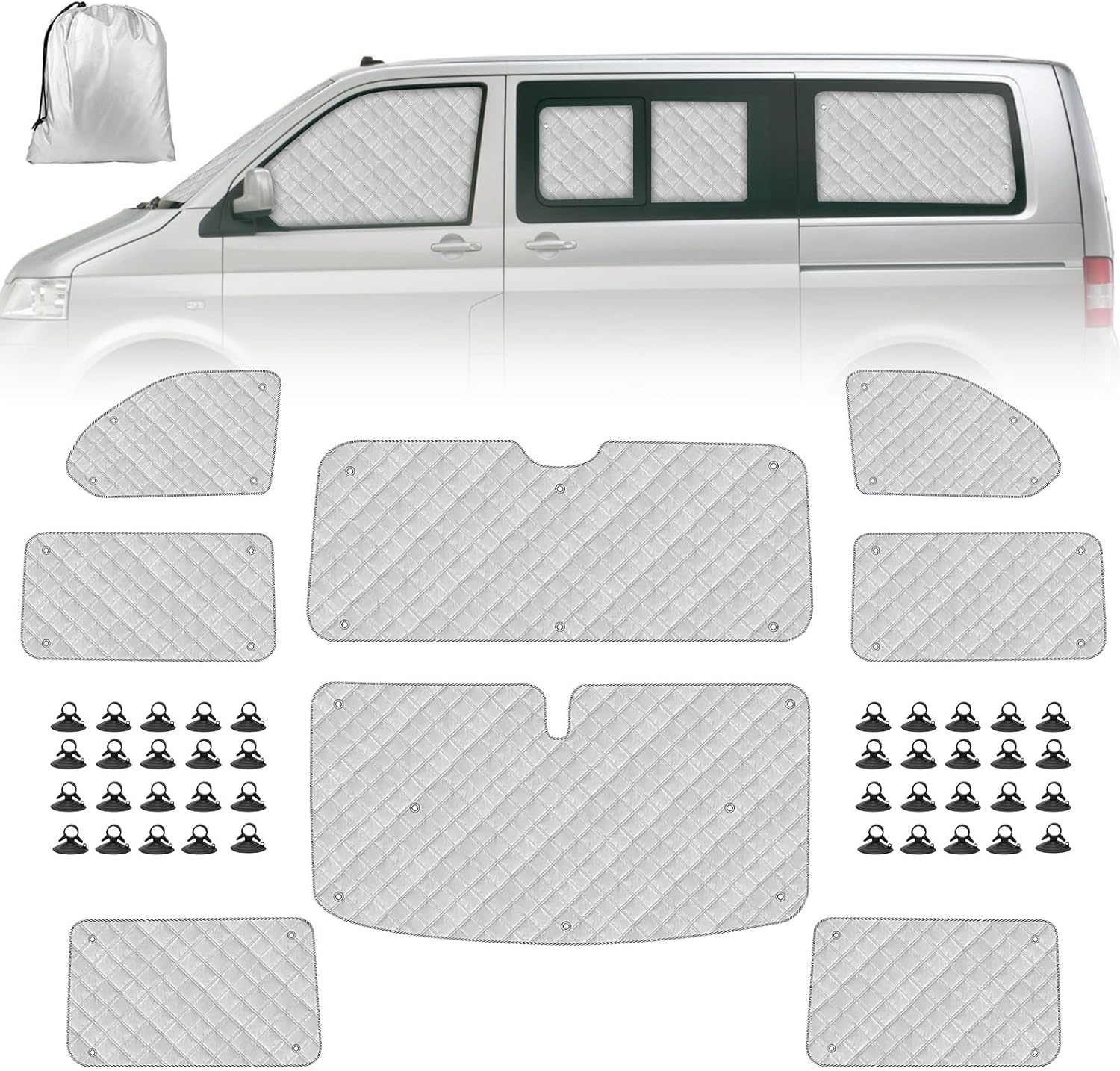VW T5 T6 LWB California Zonwering Set 8-delig | 59% Korting