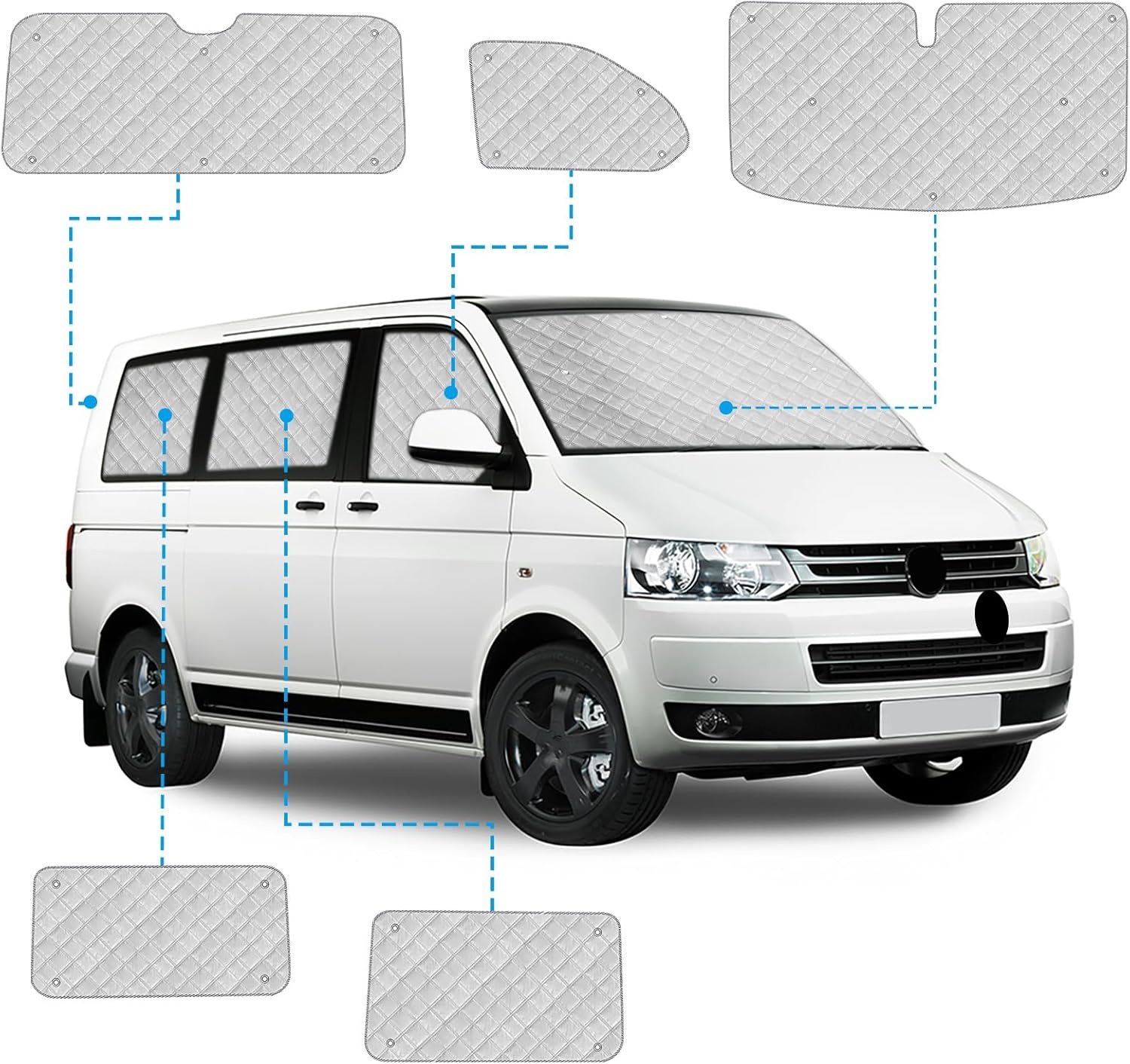 VW T5 T6 LWB California Zonwering Set 8-delig | 59% Korting