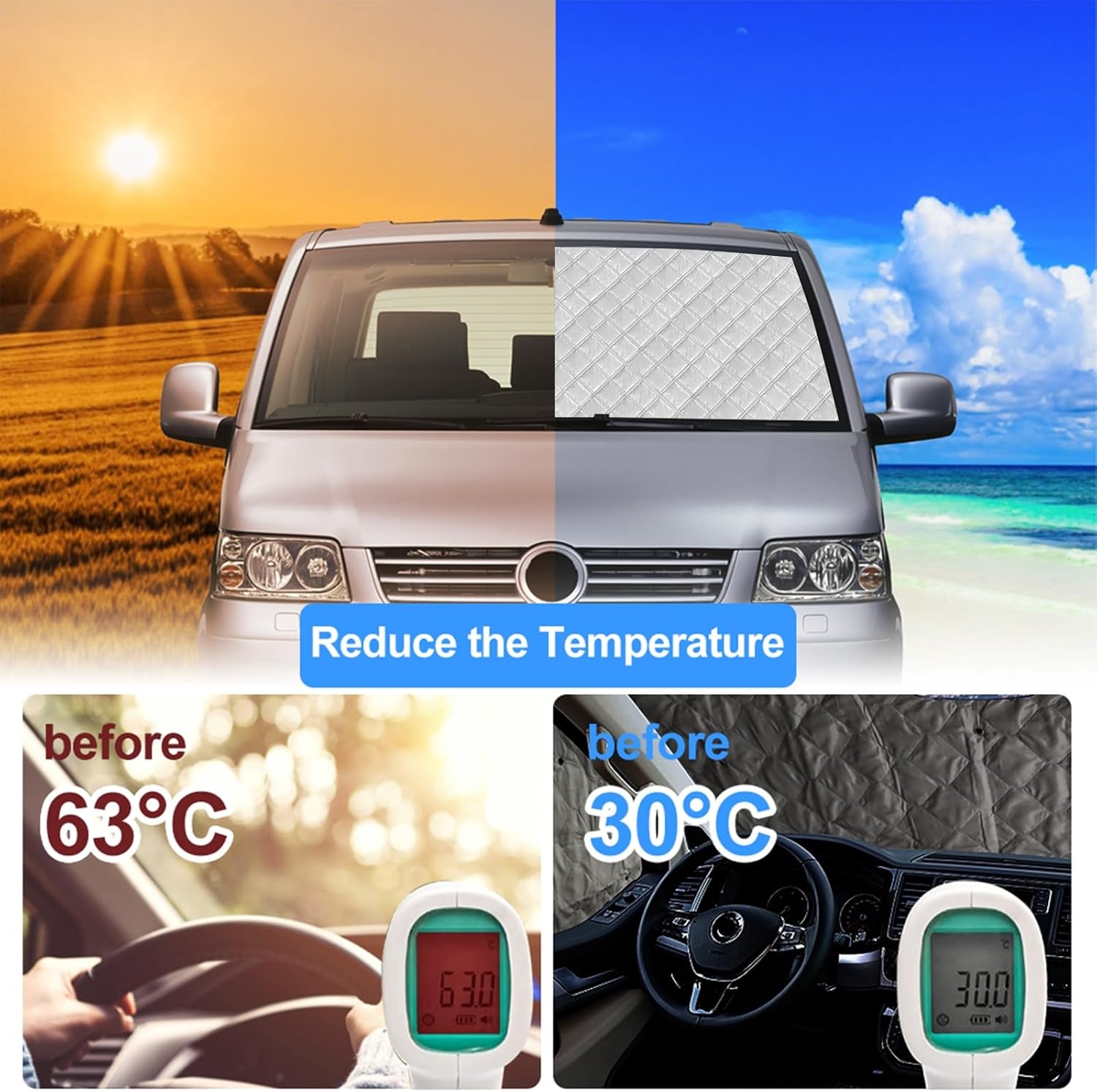 VW T5 T6 LWB California Zonwering Set 8-delig | 59% Korting