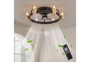 Industriële Plafondventilator met Lamp Goud - 57% Korting