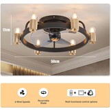 Retro Industriële Plafondventilator met Lamp - Goud - 35% Korting