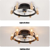 Retro Industriële Plafondventilator met Lamp - Goud - 35% Korting