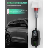 Mobiel Laadstation 11kW 3-Fase, 7.8m Kabel, Type 2, Instelbaar 6-16A
