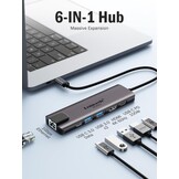USB-C Hub 6-in-1 met 4K HDMI & 100W PD - 33% Korting