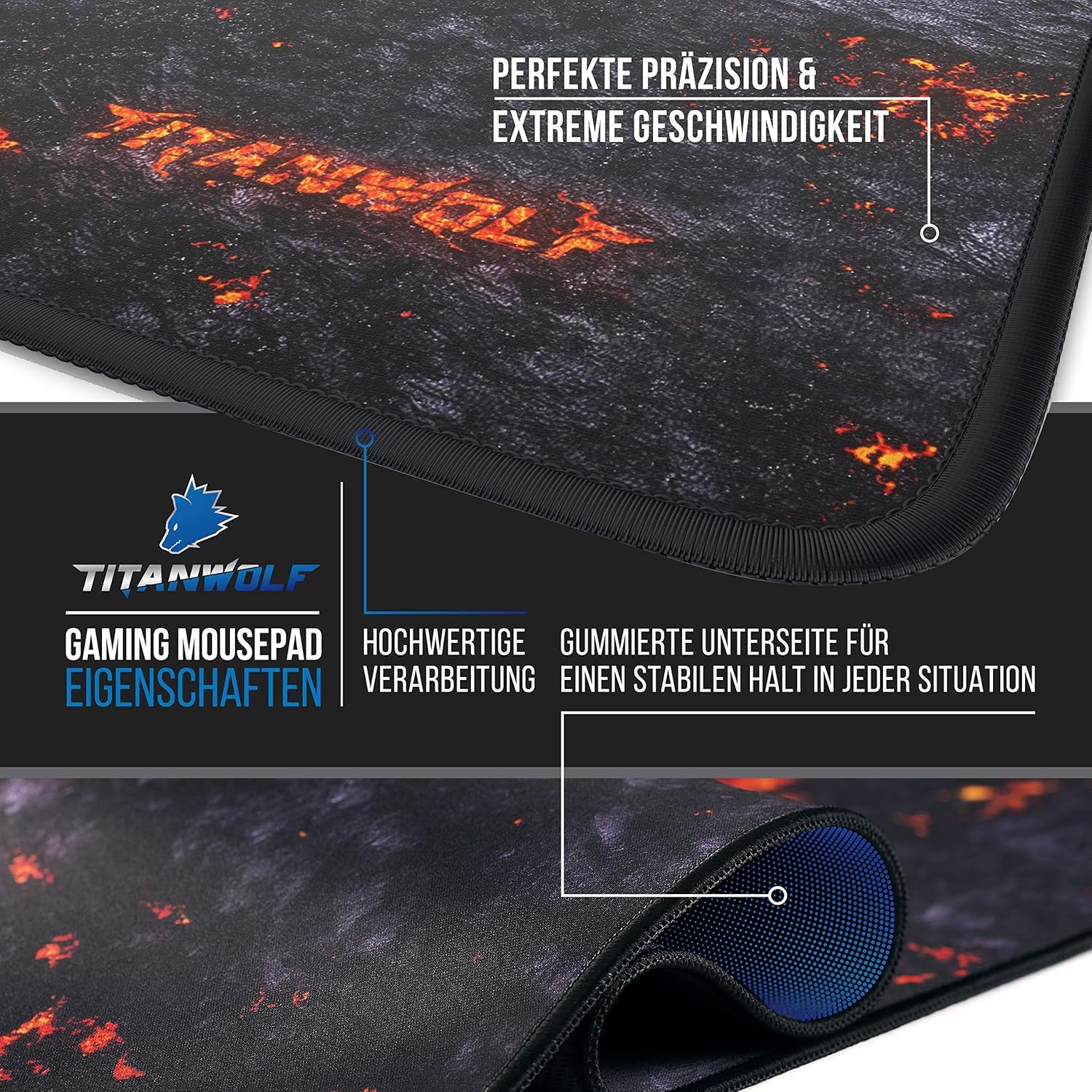 XXL Gaming Muismat 900x400mm | Lava | 31% Korting