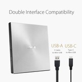 Ultraslanke DVD-brander met M-DISC, USB-C/A, Win/Mac, Zilver (34% korting)
