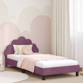 Paars Kinderbed met Hoofdbord - 80x200 cm - Fluweel - 34% Korting