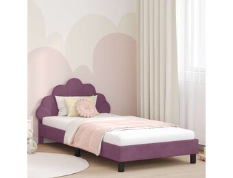 Paars Kinderbed met Hoofdbord - 80x200 cm - Fluweel - 34% Korting