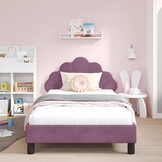 Paars Kinderbed met Hoofdbord - 80x200 cm - Fluweel - 34% Korting