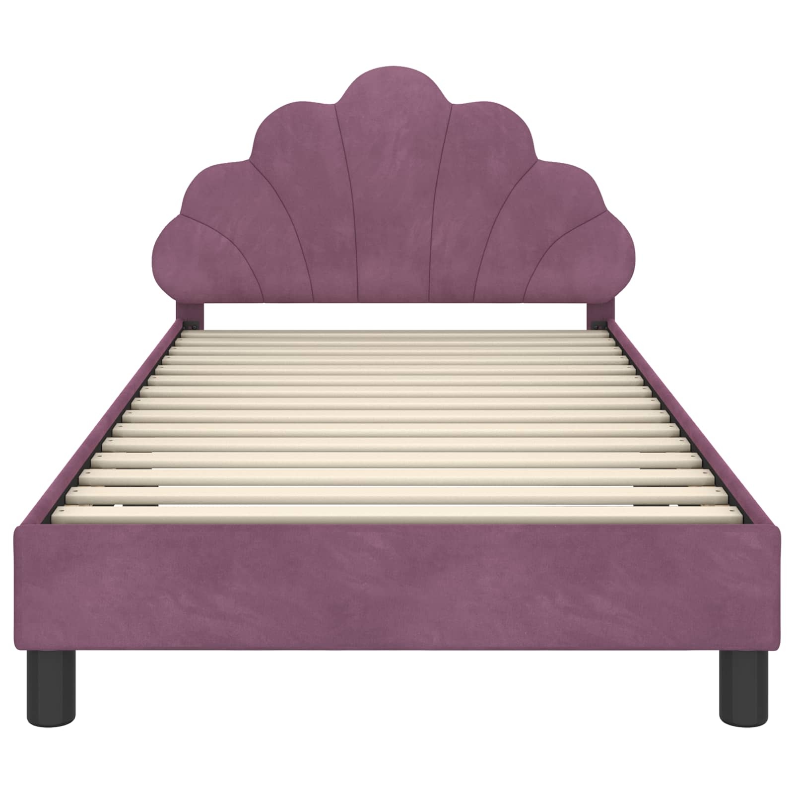 Paars Kinderbed met Hoofdbord - 80x200 cm - Fluweel - 34% Korting