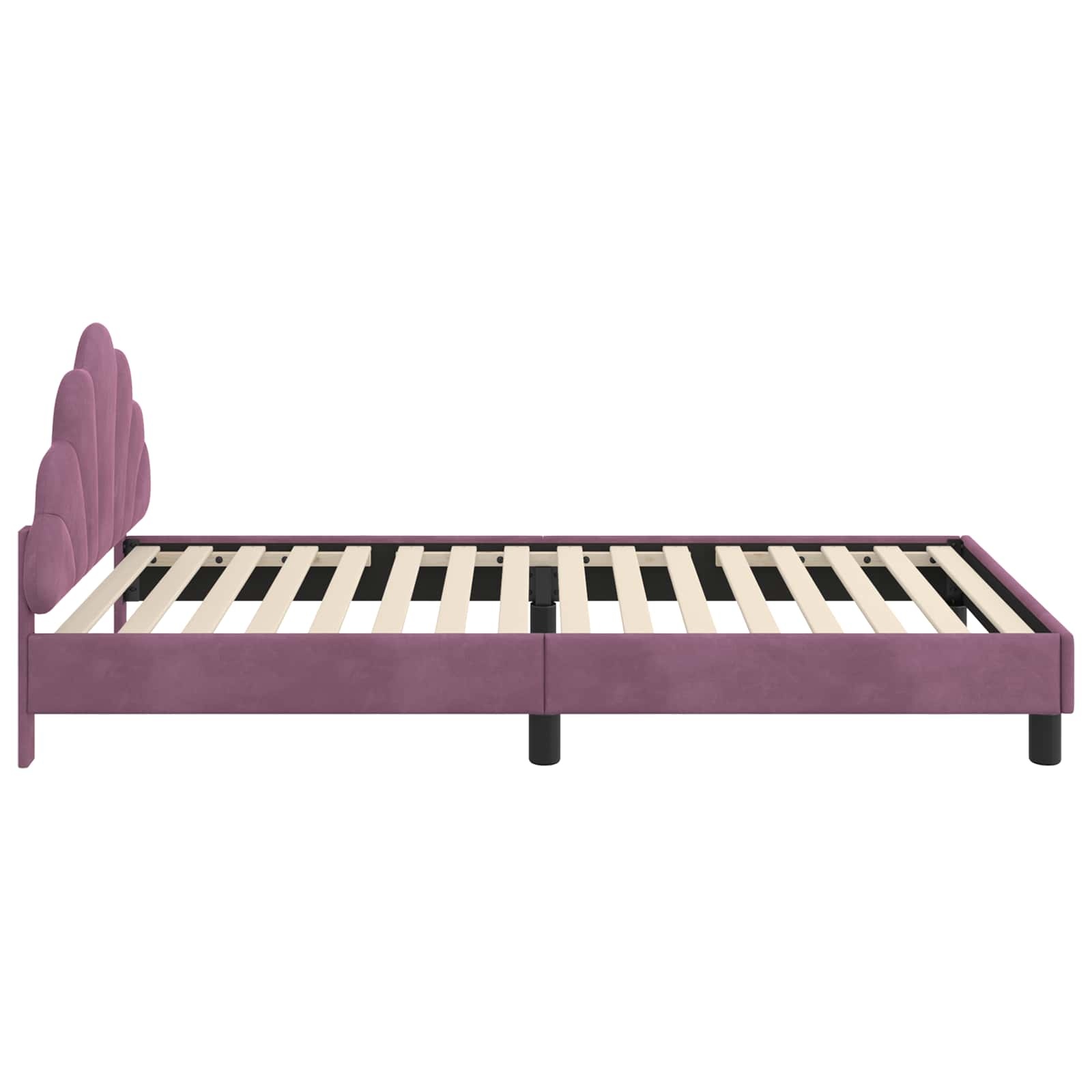 Paars Kinderbed met Hoofdbord - 80x200 cm - Fluweel - 34% Korting