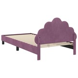 Paars Kinderbed met Hoofdbord - 80x200 cm - Fluweel - 34% Korting