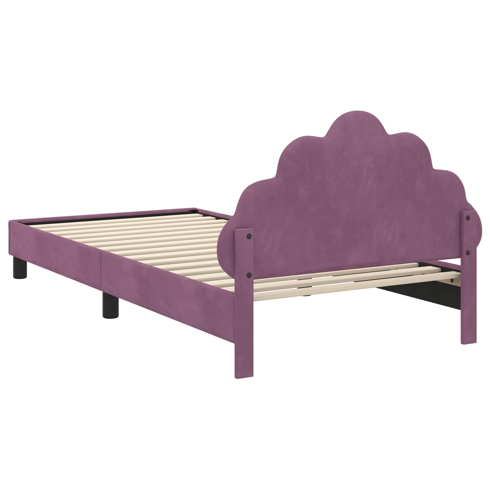 Paars Kinderbed met Hoofdbord - 80x200 cm - Fluweel - 34% Korting