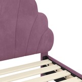 Paars Kinderbed met Hoofdbord - 80x200 cm - Fluweel - 34% Korting