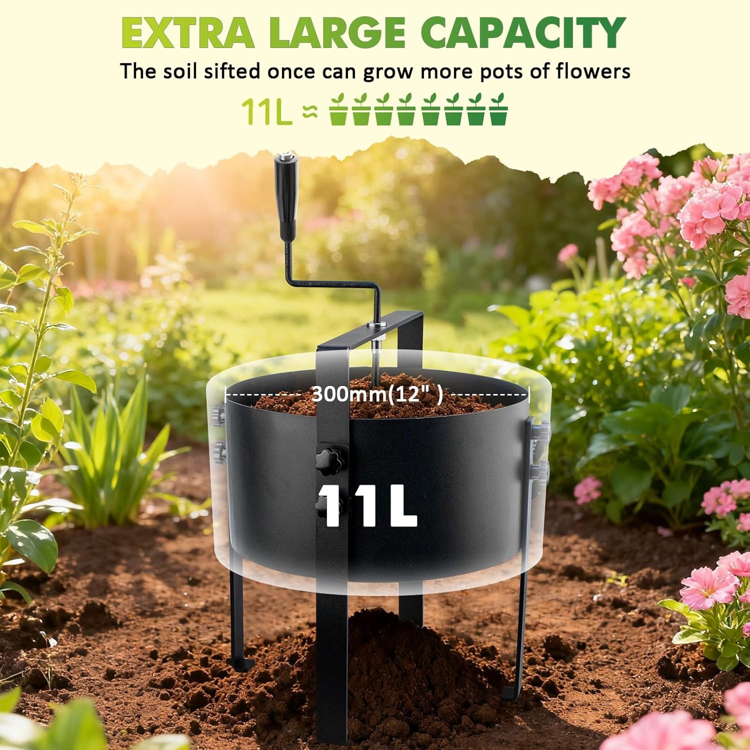 Tuinzeef RVS met Handslinger - 29% Korting
