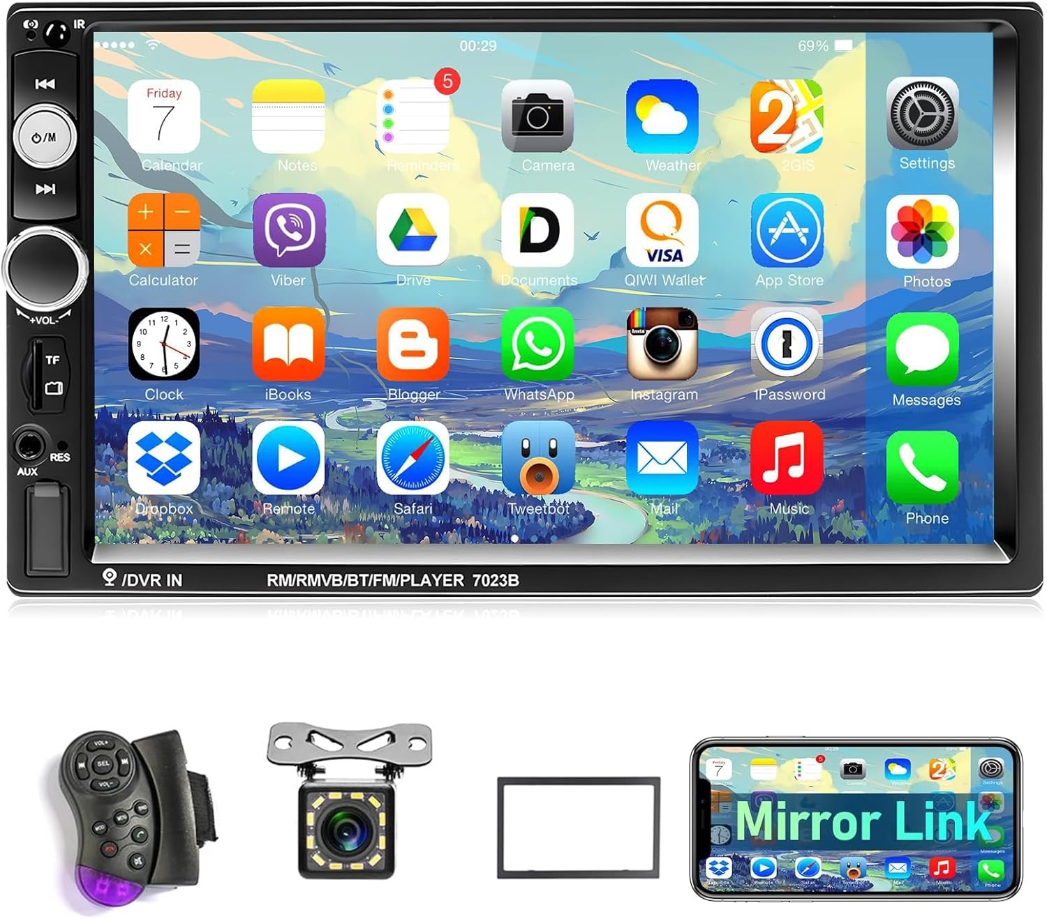 2 DIN Autoradio 7" Touchscreen MP5 | Bluetooth | Achteruitrijcamera | 33% Korting