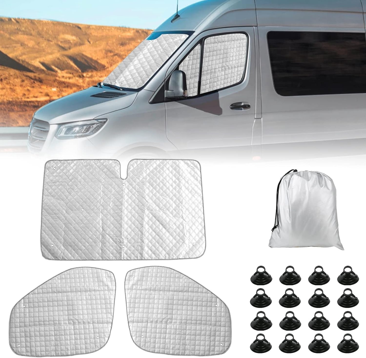 Zonnescherm set Mercedes Sprinter 2019-2024 | 3-delig | 34% Korting